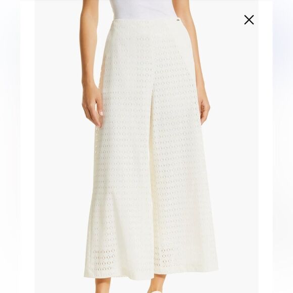 Hugo Boss Tisaly Wide Leg Pants US 2 Ecru / Soft Cream NEW MSRP $298 - Picture 2 of 12